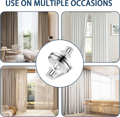 15 Pairs Curtain Magnets Closure Strong Hold Silver Curtain Clips Magnetic Curtain Holder Buckle Pins for Avoid Light Leaking Keep Curtain Closed for Home Bedroom Office Draperies in Saudi Arabia