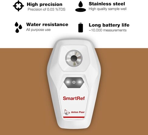SmartRef Digital Honey Refractometer for Honey Moisture, Brix, Baume, 3-in-1 Uses, up to 0.04% Precision, 0-80% Brix, 13-25% Scale Range Honey Moisture, with ATC, Ideal for Honey, Maple Syrup in Kuwait