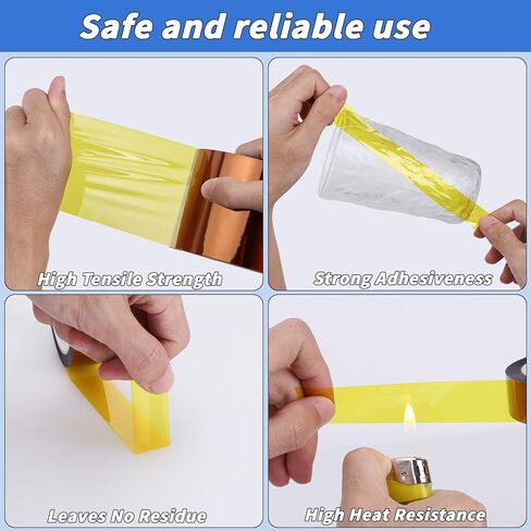 5 Rolls Sublimation Tape Heat Transfer Tape, 20mm × 50m (164ft) Heat Resistant Tape Sublimation Bulk, Brown Heat Transfer Tape for Sublimation Press Electronic Soldering Insulation, No Residue in Kuwait