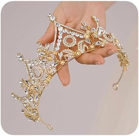 Wedding Tiara for Bride Tiara Queen Crown for Women Crystal Pearl Tiara Hair Accessories for Pageant Birthday Prom in Saudi Arabia