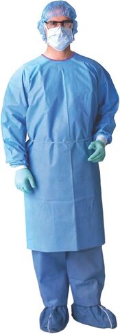 Medline AAMI Level 3 Isolation Gowns, Premium Heavyweight Multilayer, Knit Cuffs, Blue, Regular Size, Case of 50 in Kuwait