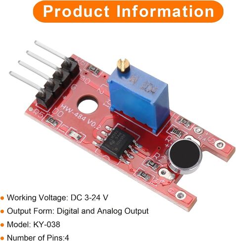 MECCANIXITY 2 Pcs Microphone Sound Sensor KY-038 Voice Detection Module Voice Sound Detection Sensor Module for Voice-Activated Switch in Saudi Arabia