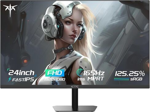 KTC 24 Inch 180Hz Gaming Monitor, 2K QHD Fast IPS PC Gaming Monitor, 1440p 1ms Computer Monitor 144Hz, G-Sync and FreeSync Compatibility, HDR Support, HDMI Displayport, VESA, Q24T09 in Saudi Arabia