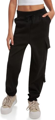 Dreamstar Girls' Jogger Pants - Soft Fleece Oversized Cargo Pants for Girls - Baggy-Loose Girls Fashion Cargo Joggers (7-16) in Kuwait