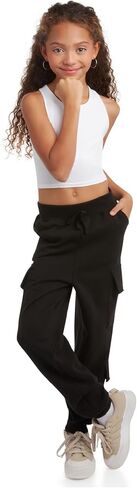 Dreamstar Girls' Jogger Pants - Soft Fleece Oversized Cargo Pants for Girls - Baggy-Loose Girls Fashion Cargo Joggers (7-16) in Kuwait