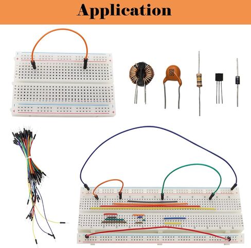 65 قطعة 4 قيم أسلاك توصيل مرنة للوحة التجارب مع 2 قطعة لوحة تجارب 830 نقطة ربط و2 قطعة لوحة تجارب 400 نقطة ربط in Kuwait