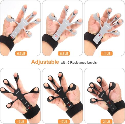Grip Strength Trainer Kit with Hand Gripper Strengthener, Finger Exerciser, Forearm Workout Ring, Double-Sided Finger Stretcher(Gripster) and Stress Relief Ball in Saudi Arabia