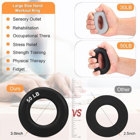 Grip Strength Trainer Kit with Hand Gripper Strengthener, Finger Exerciser, Forearm Workout Ring, Double-Sided Finger Stretcher(Gripster) and Stress Relief Ball in Saudi Arabia
