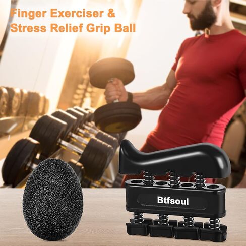 Grip Strength Trainer Kit with Hand Gripper Strengthener, Finger Exerciser, Forearm Workout Ring, Double-Sided Finger Stretcher(Gripster) and Stress Relief Ball in Saudi Arabia