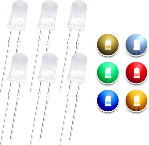 100 قطعة 5 مم منتشرة أضواء LED ديود تنبعث منها مجموعة متنوعة من الإضاءة أبيض دافئ (أبيض دافئ / 100 قطعة، 5 مم) in Kuwait