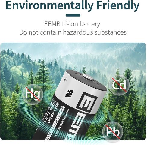 EEMB 20-Pack ER14250 1/2AA 3.6V Lithium Battery - Non-Rechargeable, Long-Life for Home Automation, Alarms, & More in Saudi Arabia
