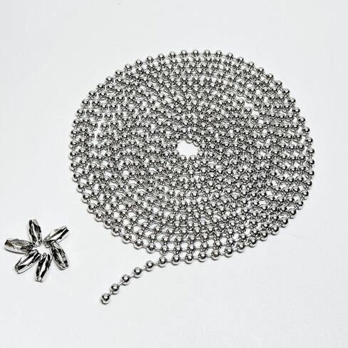 #10 Beaded Ball Chain 10 Feets 4.5mm Bead Chain Extender with 6 Pieces Connector Clasps for Plumbing, Crafts, Industrial Equipment Labeling Applications and Commercial Use (304 Stainless Steel) in Saudi Arabia