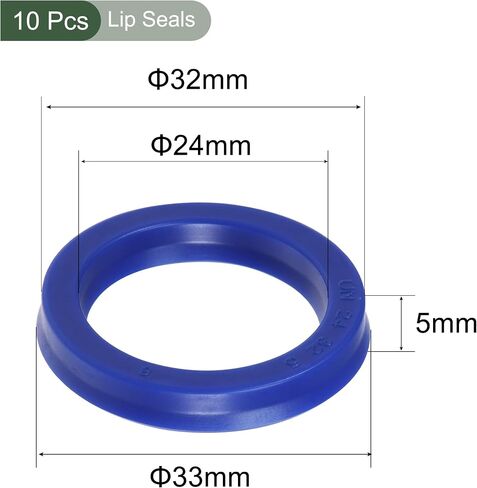 YOKIVE 10 Pcs UN Radial Shaft Seals, Industry PU Oil Seals for Hydraulic Cylinders (Blue, 22-mm ID x 30-mm OD 5-mm Width) in Saudi Arabia