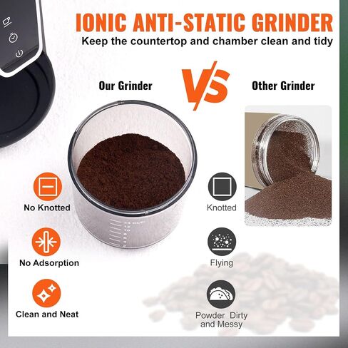VEVOR Coffee Maker with Grinder, 8 Cup Programmable Coffee Machine, Grind and Brew Coffee Maker with 3 Brew Strength Control, Reusable Filter, Removable Water Tank, for Home Office Restaurant in Saudi Arabia