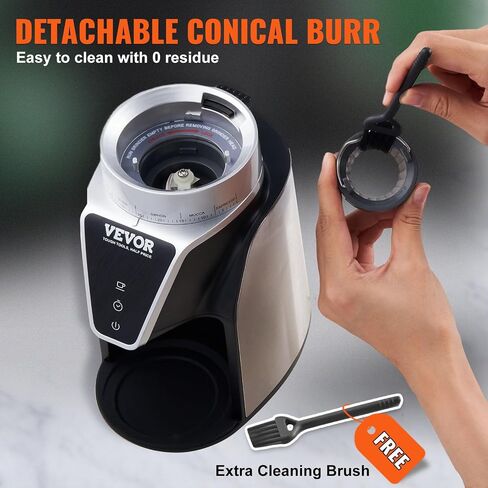 VEVOR Coffee Maker with Grinder, 8 Cup Programmable Coffee Machine, Grind and Brew Coffee Maker with 3 Brew Strength Control, Reusable Filter, Removable Water Tank, for Home Office Restaurant in Saudi Arabia