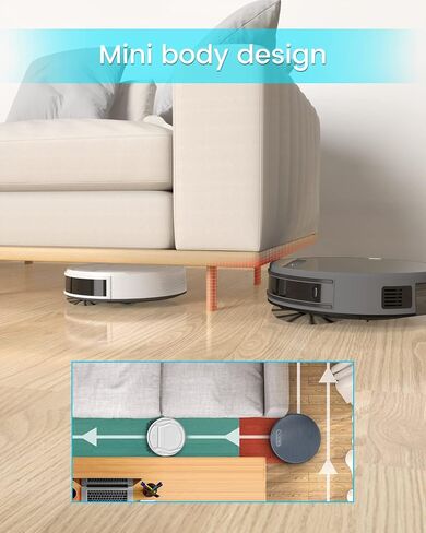 Lefant M210 Pro Robot Vacuum with Powerful Suction, 6 Cleaning Modes, 120 Mins Runtime, Quiet, Self-Charging, Voice Control, Ideal for Pet Hair and Hard Floor, White in Saudi Arabia
