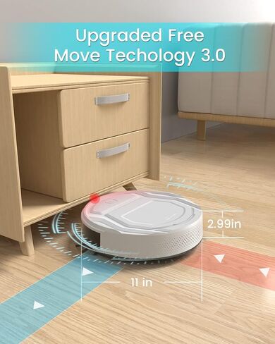 Lefant M210 Pro Robot Vacuum with Powerful Suction, 6 Cleaning Modes, 120 Mins Runtime, Quiet, Self-Charging, Voice Control, Ideal for Pet Hair and Hard Floor, White in Saudi Arabia