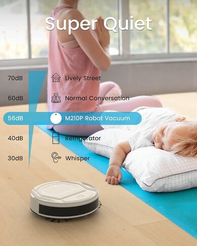 Lefant M210 Pro Robot Vacuum with Powerful Suction, 6 Cleaning Modes, 120 Mins Runtime, Quiet, Self-Charging, Voice Control, Ideal for Pet Hair and Hard Floor, White in Saudi Arabia
