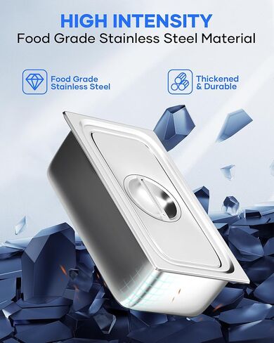 WantJoin مقالي طاولة بخار بحجم 1/3 مع غطاء، 6 عبوات من مقالي طاولة بخار للمطاعم بعمق 4 بوصة، مقلاة فندقية مصنوعة من الفولاذ المقاوم للصدأ مقاس 201 in Kuwait