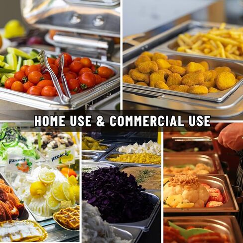 WantJoin مقالي طاولة بخار بحجم 1/3 مع غطاء، 6 عبوات من مقالي طاولة بخار للمطاعم بعمق 4 بوصة، مقلاة فندقية مصنوعة من الفولاذ المقاوم للصدأ مقاس 201 in Kuwait