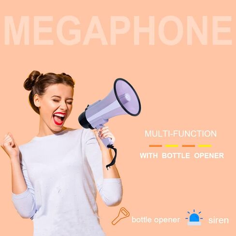 Portable Megaphone Speaker Siren PA Bullhorn - Compact and Battery Operated with 20 Watt Power, 3 Modes and Foldable Handle for Trainers, Soccer, Baseball, Coaches, and Teachers in Saudi Arabia