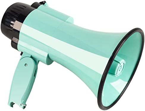مكبر صوت محمول مكبر صوت Siren PA Bullhorn - صغير الحجم ويعمل بالبطارية بقوة 20 وات، 3 أوضاع ومقبض قابل للطي للمدربين وكرة القدم والبيسبول والمدربين والمعلمين in Kuwait