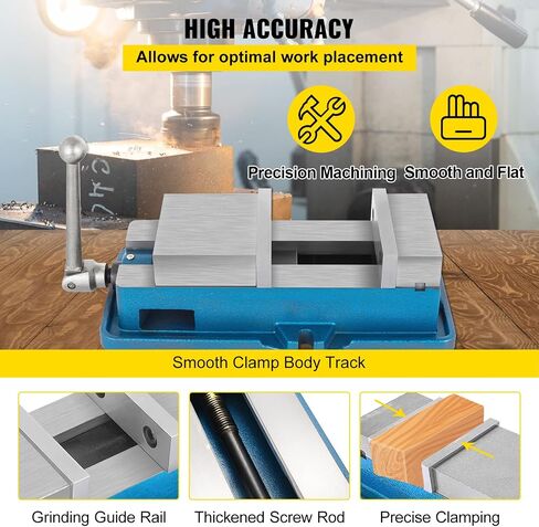 VEVOR 5" Super-Lock Vise For NC/CNC Machines Bench Clamp Vise High Precision, Vise Clamp Vice CNC Vise Lockdown Vise Drilling 125mm Width CNC 24KN in Saudi Arabia