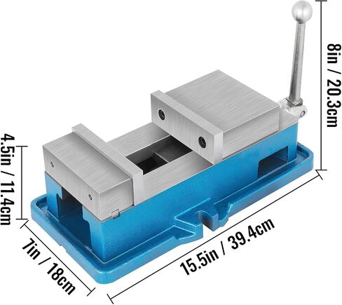 VEVOR 5" Super-Lock Vise For NC/CNC Machines Bench Clamp Vise High Precision, Vise Clamp Vice CNC Vise Lockdown Vise Drilling 125mm Width CNC 24KN in Saudi Arabia