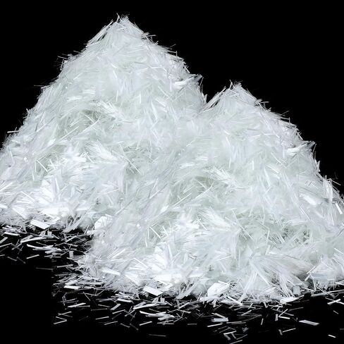 Marsui 10 lb 3/4'' (19 mm) Fiberglass for Concrete Cement Mortar Mix, Reinforcement Anti Seepage Anti Cracking White Fibers Fiberglass for Concrete Building Walls Garden Floor in Kuwait