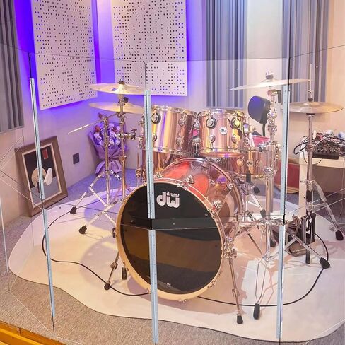 Portable Drum Shield 4-Panels 2ft x 5ft, Acrylic Shield with Full Length Stainless Steel Hinges, drum cage, Sound Screen for Drum Set, Ideal for Studio Use and the Church Shows (4 Panels) in Saudi Arabia