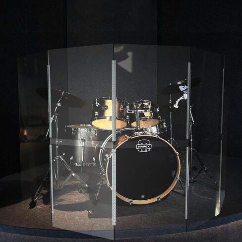 Portable Drum Shield 4-Panels 2ft x 5ft, Acrylic Shield with Full Length Stainless Steel Hinges, drum cage, Sound Screen for Drum Set, Ideal for Studio Use and the Church Shows (4 Panels) in Saudi Arabia