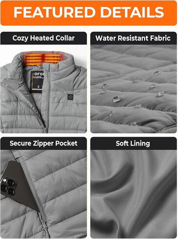 سترة ORORO النسائية المُدفأة (رمادي، M) ووشاح مُدفأ (43 بوصة) in Kuwait