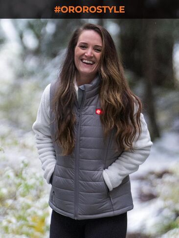 سترة ORORO النسائية المُدفأة (رمادي، M) ووشاح مُدفأ (43 بوصة) in Kuwait