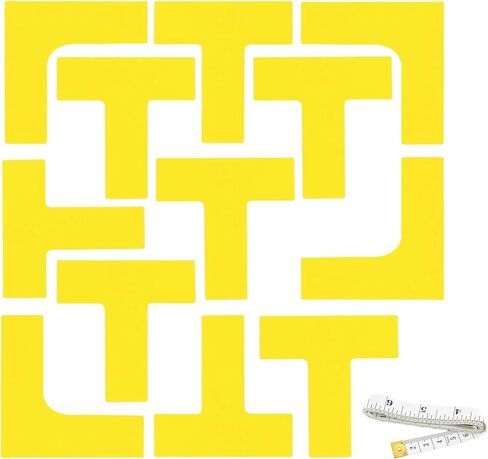 12Pcs Pickleball Court Markers Kit Anti-Wind, Official Size Pickleball Court Lines Marking Set with Tape Measure, Temporary Pickleball Lines Throw Down Markers for Outdoor Indoor Tennis - Yellow in Saudi Arabia