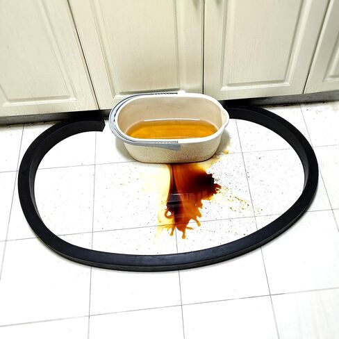 حاجز مانع للتسرب جديد، حاجز سائل مطاطي صلب أثقل، حاجز مانع للباب بعرض 2.4 بوصة × ارتفاع 1.6 بوصة، شريط مطاطي عالي التحمل مقاوم للزيت ومقاوم للتمزق، إمداد للتحكم في الانسكاب in Kuwait