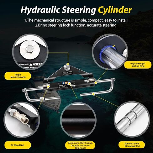 150HP Outboard Hydraulic Steering Kit, Hydraulic Steering for Boats, Boat Steering System with Hydraulic Cylinder, Helm Pump and Tubing in Saudi Arabia