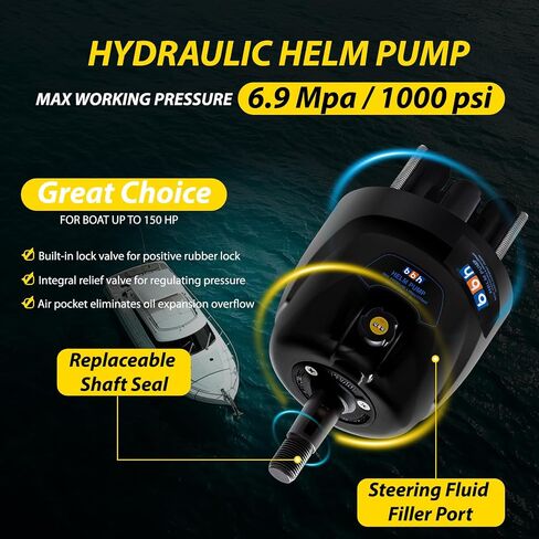 150HP Outboard Hydraulic Steering Kit, Hydraulic Steering for Boats, Boat Steering System with Hydraulic Cylinder, Helm Pump and Tubing in Saudi Arabia