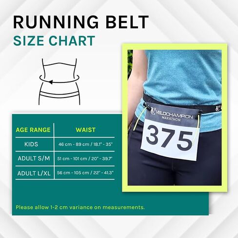 Velochampion Triathlon Running Belt: Elastic, Comfortable and Clip-Fastened. Adjustable Waist Belt for Marathons and Racing in Saudi Arabia