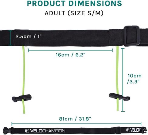 Velochampion Triathlon Running Belt: Elastic, Comfortable and Clip-Fastened. Adjustable Waist Belt for Marathons and Racing in Saudi Arabia