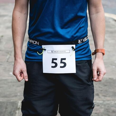 Velochampion Triathlon Running Belt: Elastic, Comfortable and Clip-Fastened. Adjustable Waist Belt for Marathons and Racing in Saudi Arabia