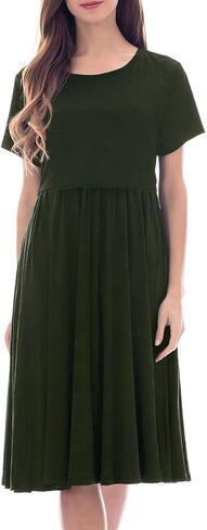 Smallshow Women's Short Sleeve Patchwork Nursing Dresses for Breastfeeding in Kuwait