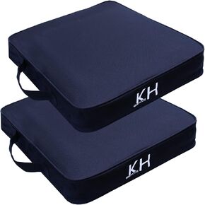 2 Pieces Black Indoor & Outdoor Chair Cushion, Boat Canoe Kayak Seat, Stadium Seating for Bleachers, Best for Camping, Bleachers, Sports Events