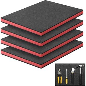 Storystore Tool Box Foam Cuttable, 4 Packs 16 x 12 x 1.5 inch Polyurethane Foam Sheets, Foam Inserts for Cases Foam Tool Organizer for Drawer Liner Storage Tool Shadow