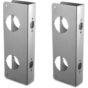 Door Guard Reinforcer for Extra Security to Your Home and Prevent Unauthorized Entry, 2-3/8 Backset and 5-1/2 Door Hole, Repair Doors in Stainless Steel Finish 2PCS