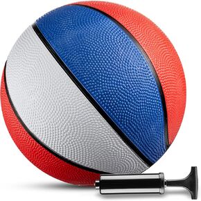 Mini Basketball - 7 Inch, Size 3 - Mini Hoop Outdoor Basketball Set & Indoor, for Small Basketball Hoops & Pool Basketball Parties - Kids Basketballs Party Favors for Kids Red White & Blue (1-Pack)