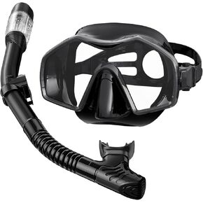 Snorkeling Gear for Adults,Snorkel Mask Adult Dry Snorkel Set Panoramic View Anti-Fog Scuba Diving Mask for Snorkeling Swimming Travel,Snorkel Kit Diving Packages with Carry Bag