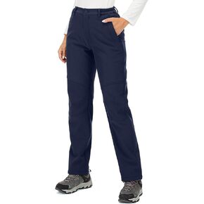 Women's Snow Fleece-Lined Waterproof Pants Soft Shell Insulated Tactical Winter Hiking,Camping,Travel 5022,Blue,40