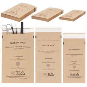 100Pcs Sterilization Pouches, Disposable Autoclave Bags for Manicure Dental Tools (100 * 200MM)