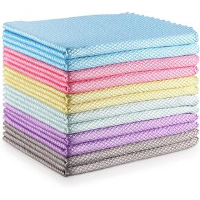 Streak Free Lint Free Microfiber Window Cleaning Cloth,Best Glass Car Shiny Wipes Mirror Shower Cleaning Cloth, Miracle Cloths for Glasses,Stainless Steel,Wine Glass Polishing Towels,Pack of 6,Grey