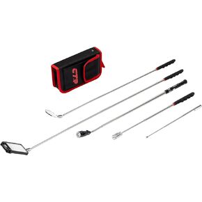 CTR 5PCS Telescoping Magnetic Pickup Tool Kit with Super Bright COB LED Square Inspection Mirror, Flexible Magnet Flashlight, Adjustable Inspection Tool with Long Handle - Best Gadgets Gifts for Men